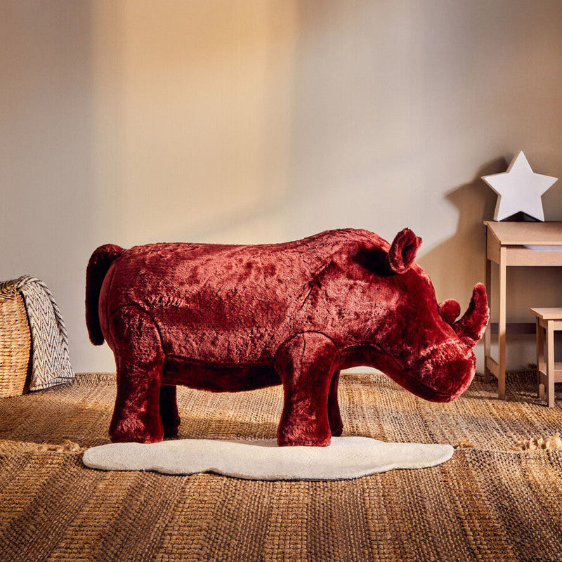 Kids Maroon Rhino Animal Stool | Jungle Safari