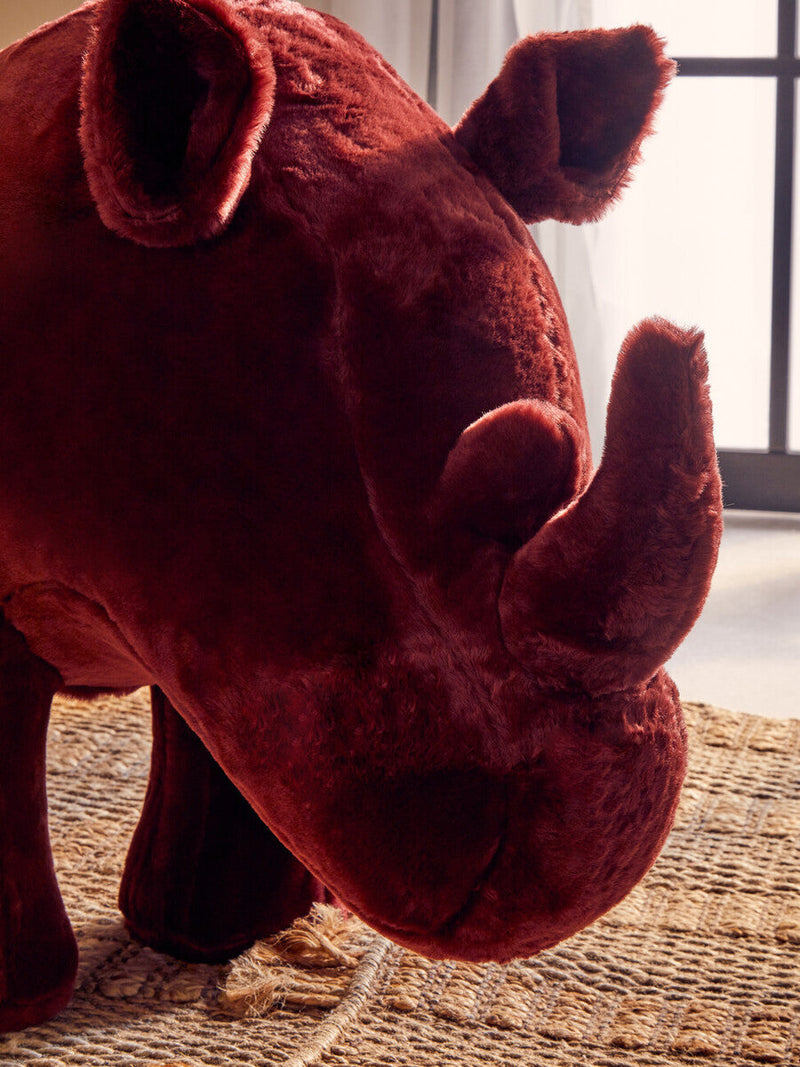 Kids Maroon Rhino Animal Stool | Jungle Safari