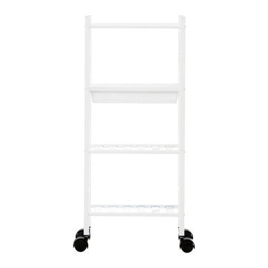 4 Tier White Trolley with Basket | Dara