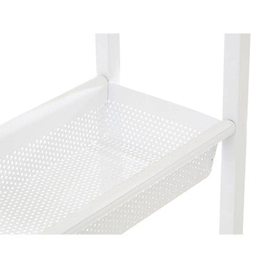 4 Tier White Trolley with Basket | Dara