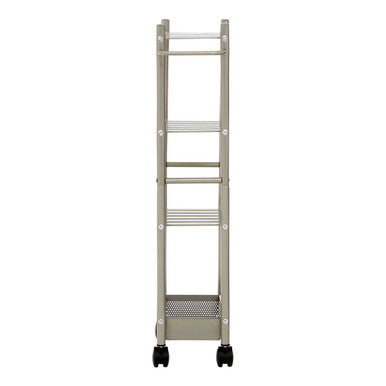 4 Tier Silver Metal Trolley with Basket | Dara