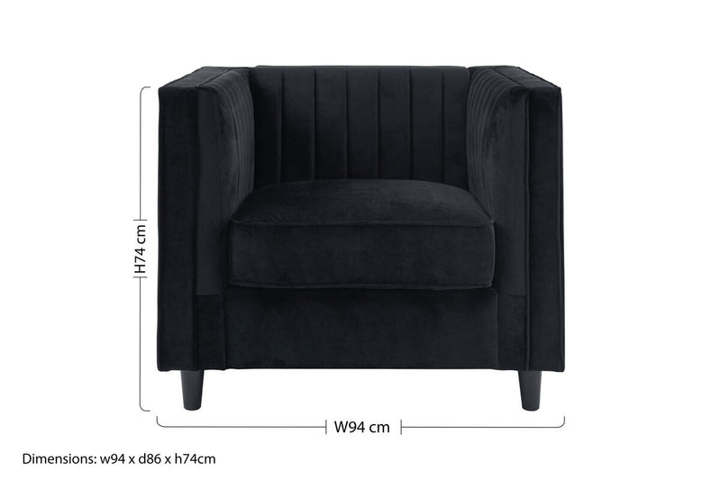 Black Velvet Chair | Farah