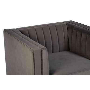 Grey Velvet Chair | Farah