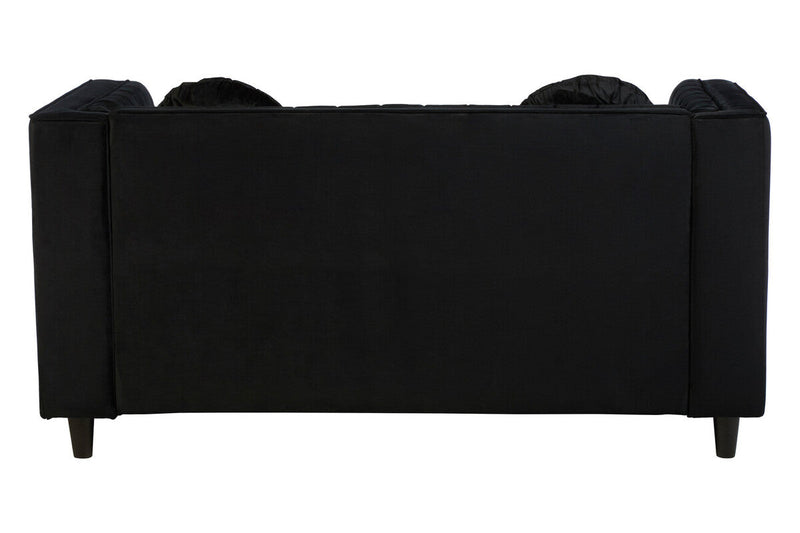 2 Seater Black Velvet Sofa | Farah