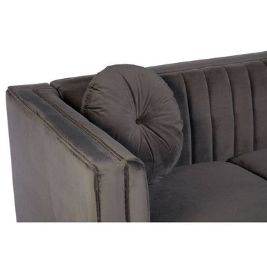 2 Seater Grey Velvet Sofa | Farah