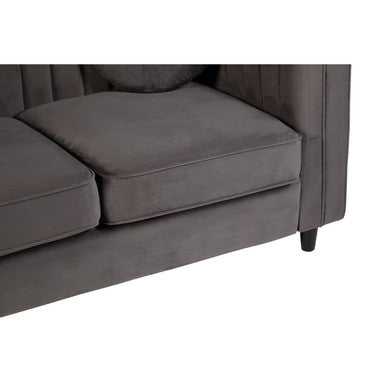 2 Seater Grey Velvet Sofa | Farah