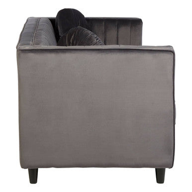 3 Seater Grey Velvet Sofa | Farah