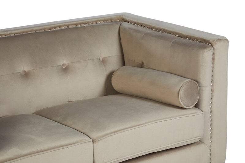 2 Seater Mink Velvet Sofa | Felisa