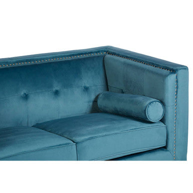 2 Seater Teal Blue Velvet Sofa | Felisa
