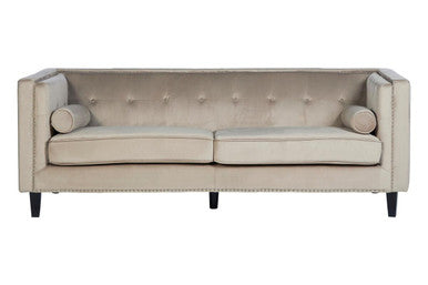 3 Seater Mink Velvet Sofa | Felisa