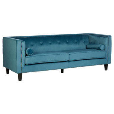 3 Seater Teal Blue Velvet Sofa | Felisa
