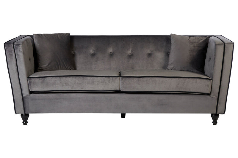 3 Seater Grey Velvet Sofa | Ferris