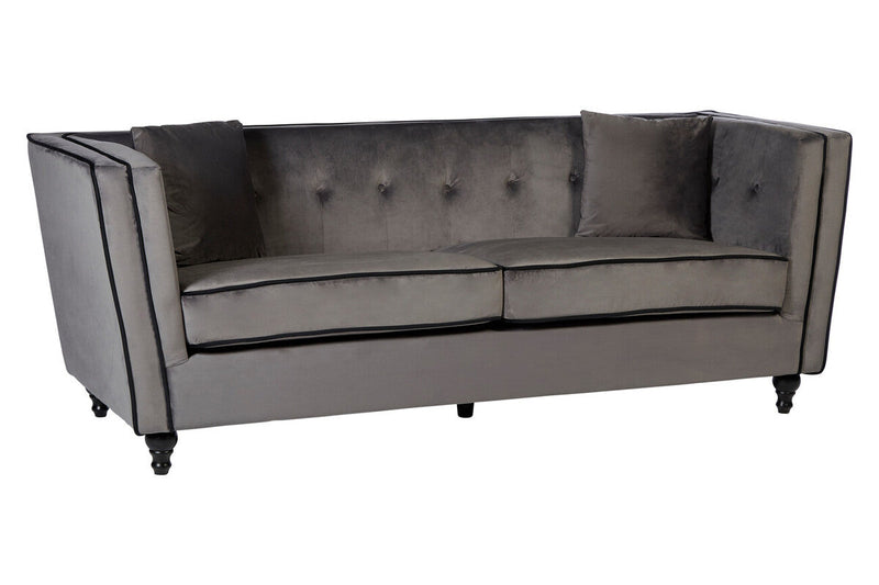 3 Seater Grey Velvet Sofa | Ferris