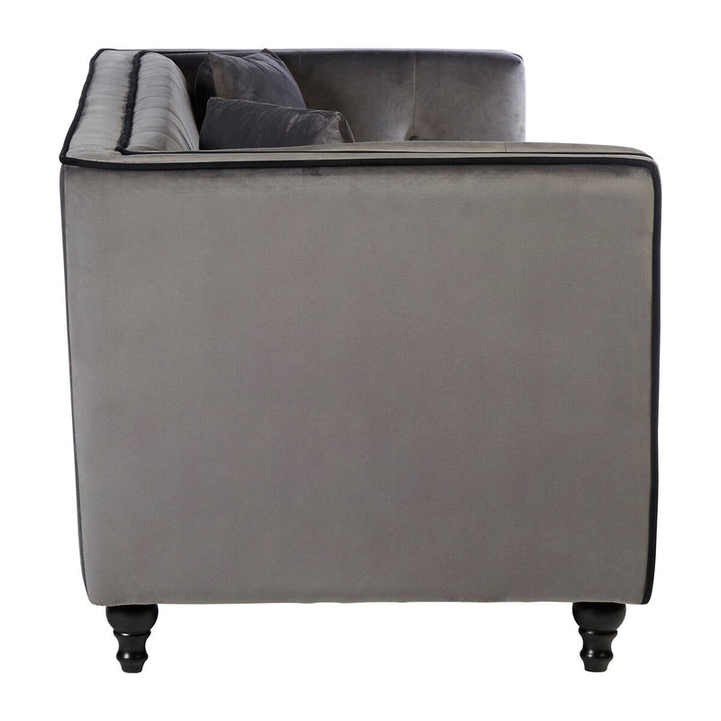 3 Seater Grey Velvet Sofa | Ferris