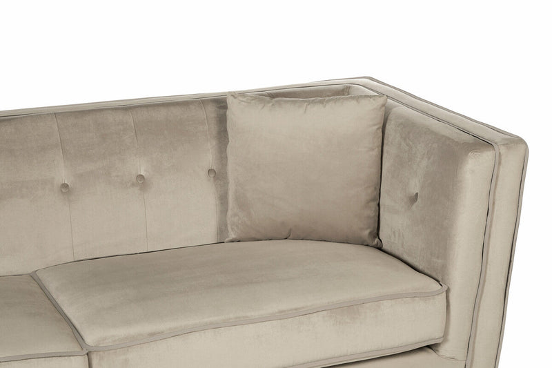3 Seater Mink Velvet Sofa | Ferris