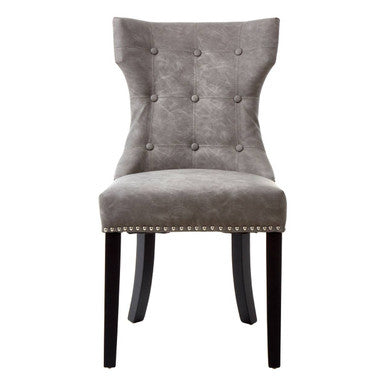 Grey Leather Effect Dining Chair | Daxton