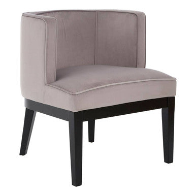 Light Grey Velvet Curved Back Chair | Daxton