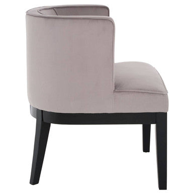 Light Grey Velvet Curved Back Chair | Daxton