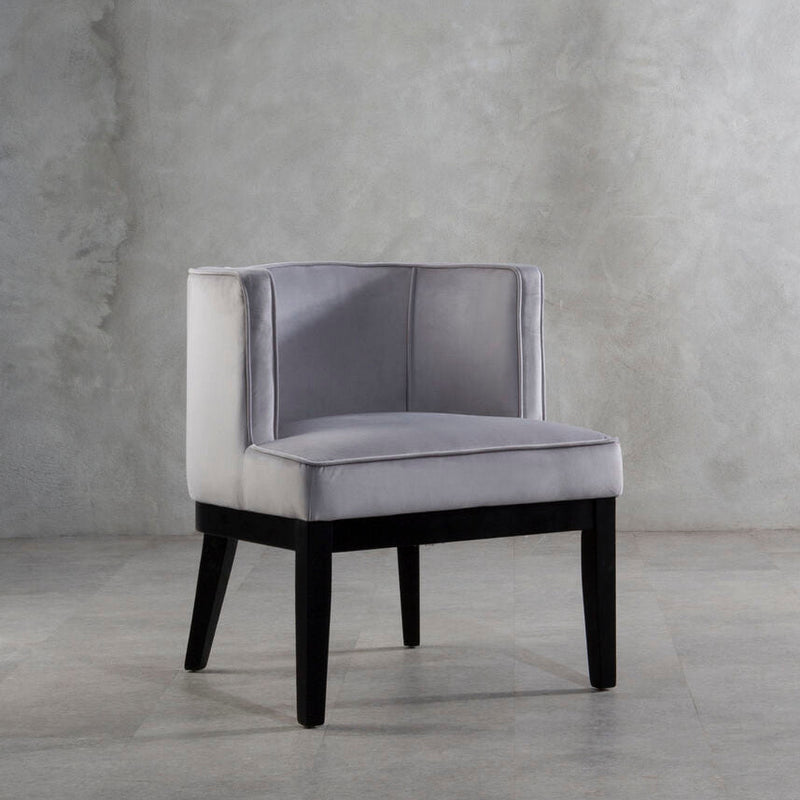 Light Grey Velvet Curved Back Chair | Daxton
