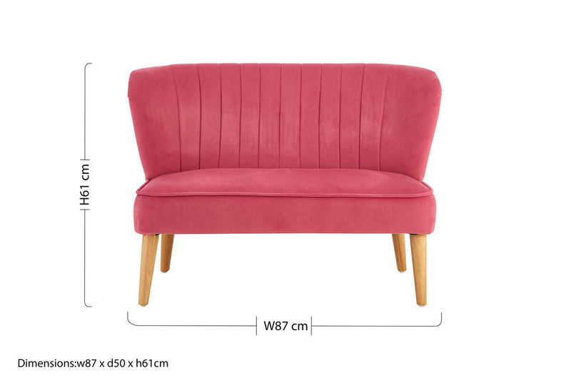 2 Seat Pink Velvet Kids Sofa | Mia