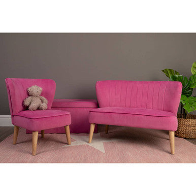 Pink Velvet Kids Ottoman | Mia
