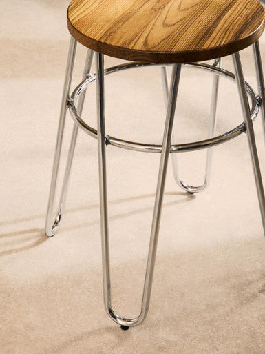 Hairpin Legs Stool with Wood Top | District