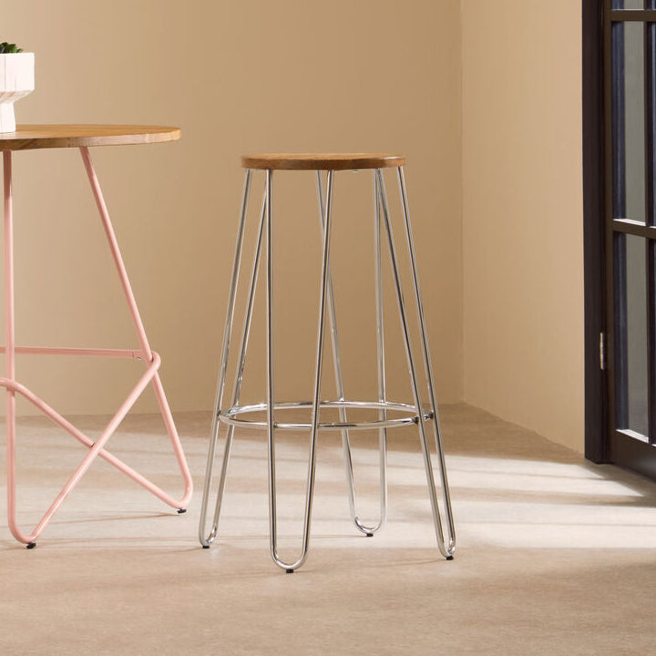 Chrome Hairpin Stool | District
