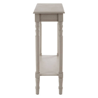Grey Wooden Console Table with Spindle Legs and Bottom Shelf | Heritage