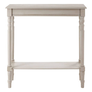 Grey Wooden Console Table with Spindle Legs and Bottom Shelf | Heritage