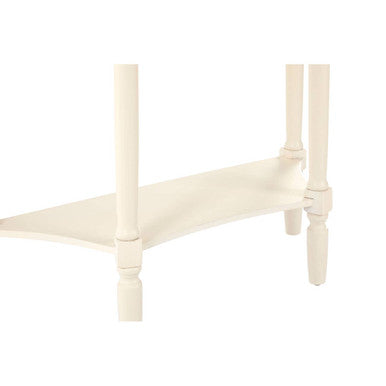 White Semi Circular Top Wooden One-Drawer Console Table with Lower Storage Shelf, Heritage