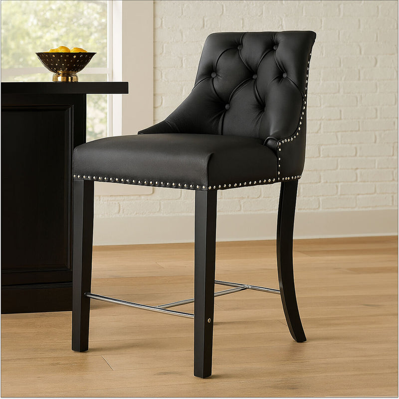 Black Faux Leather Bar Chair | Regents Park