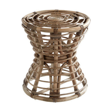 Grey Natural Rattan Stool | Maka
