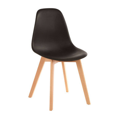 Black Chair with Beech Wood Legs | Stockholm