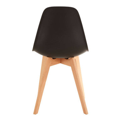 Black Chair with Beech Wood Legs | Stockholm