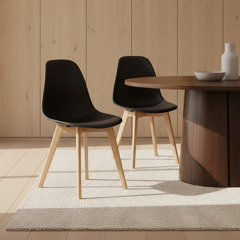 Black Chair with Beech Wood Legs | Stockholm