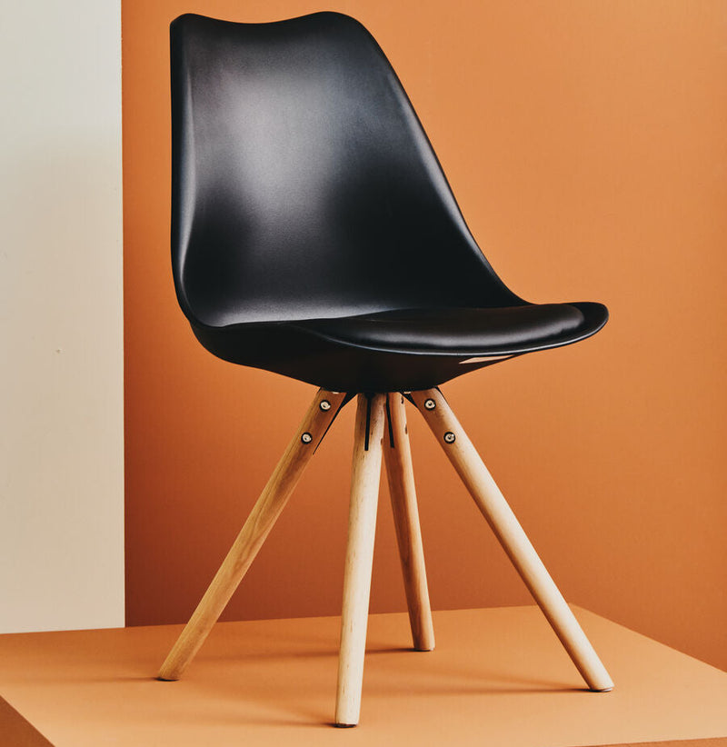 Black Padded Seat Dining Chair | Stockholm