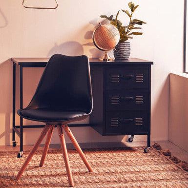 Black Padded Seat Dining Chair | Stockholm