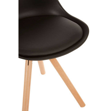 Black Padded Seat Dining Chair | Stockholm