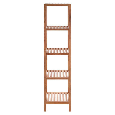 5 Tier Walnut Wood Tall Shelf Unit | Arla