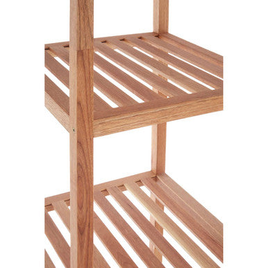 5 Tier Walnut Wood Tall Shelf Unit | Arla