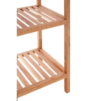 5 Tier Walnut Wood Tall Shelf Unit | Arla