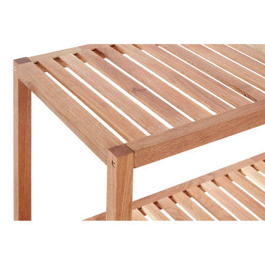 Walnut Wood Two Tier Storage Shelf Unit | ARLA