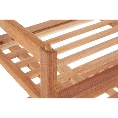 2 Tier Stackable Walnut Wood Shoe Rack | Arla