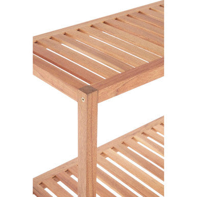 3 Tier Walnut Wood Bathroom Shelf Unit | ARLA