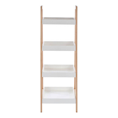 Four Tier Birch Wood Bathroom Shelf Unit | ARLA