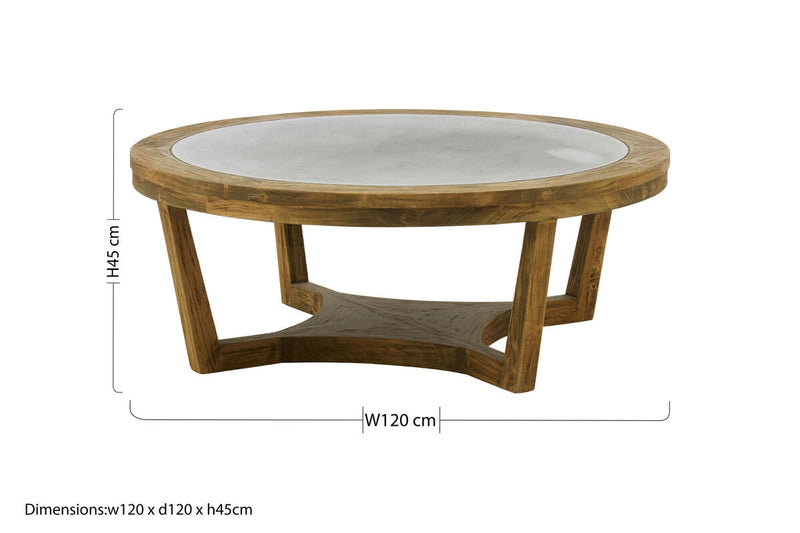 Natural Alder Wood Coffee Table with Zinc Plate Inset | Merdeka