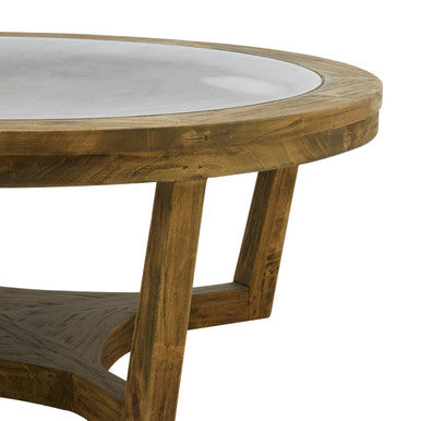 Natural Alder Wood Coffee Table with Zinc Plate Inset | Merdeka