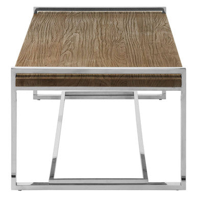 NaturaL Rectangular Coffee Table with Recycled Elm Wood Top, Menteng