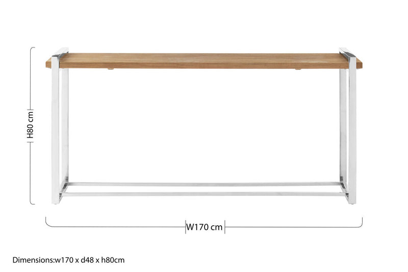 Natural Elm Wood Console Table with Metal Frame | Menteng