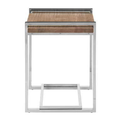 Natural Recycled Elm Wood Top Side Table with Metal Base | Menteng